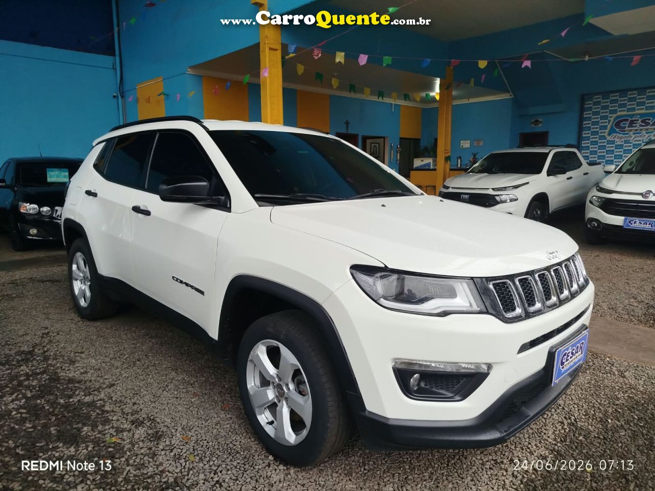 JEEP   COMPASS SPORT 2.0 4X4 FLEX 16V AUT.   BRANCO 2018 2.0 FLEX - Loja