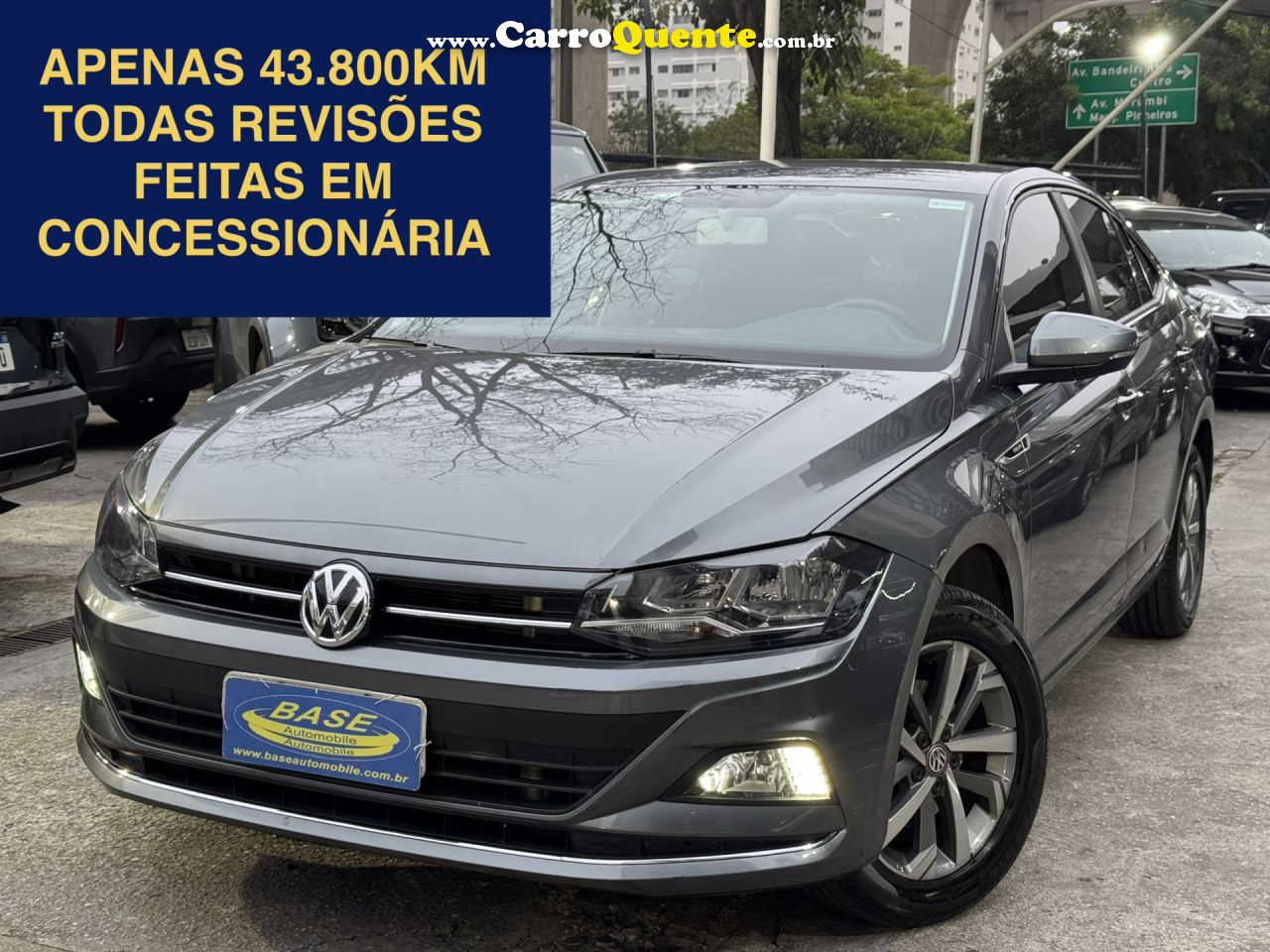 VOLKSWAGEN   VIRTUS HIGHLINE 200 TSI 1.0 FLEX 12V AUT   CINZA 2019 1.0 T FLEX - Loja