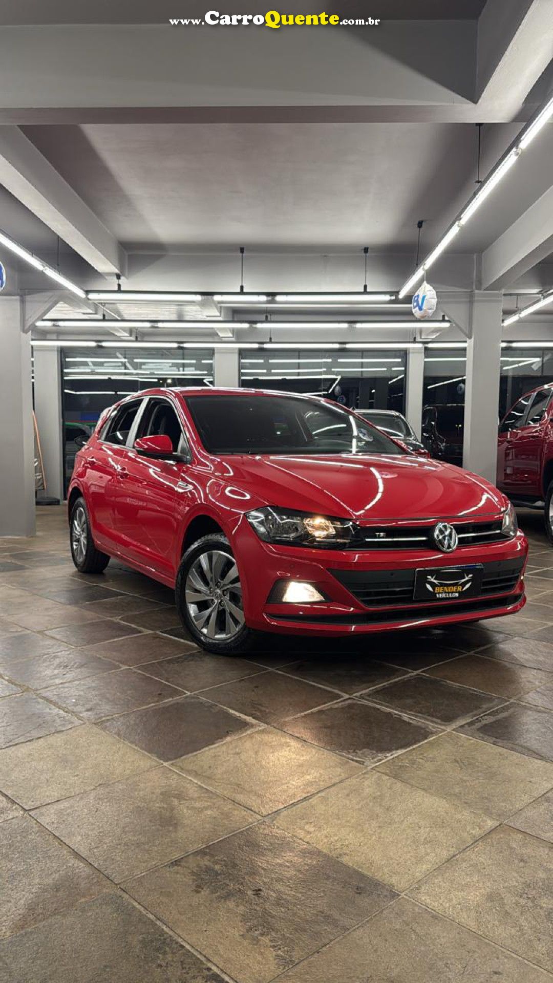VOLKSWAGEN   POLO COMFORT. 200 TSI 1.0 FLEX 12V AUT.   VERMELHO 2019 1.0 FLEX - Loja