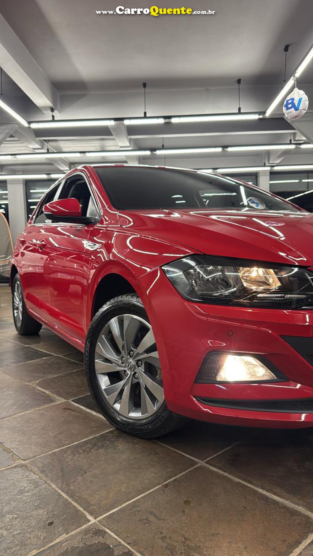 VOLKSWAGEN   POLO COMFORT. 200 TSI 1.0 FLEX 12V AUT.   VERMELHO 2019 1.0 FLEX - Loja