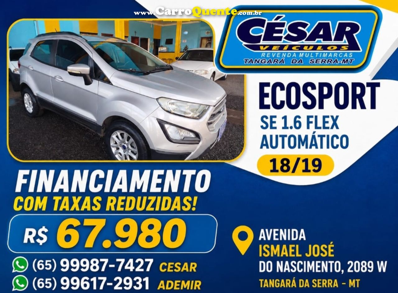 FORD   ECOSPORT SE 1.5 12V FLEX 5P AUT.   PRATA 2018 1.5 FLEX - Loja