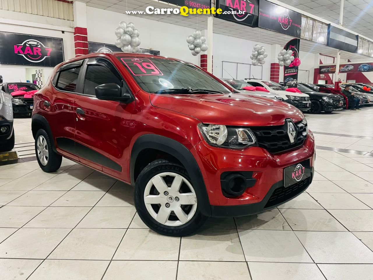 RENAULT   KWID ZEN 1.0 FLEX 12V 5P MEC.   VERMELHO 2019 1.0 FLEX - Loja