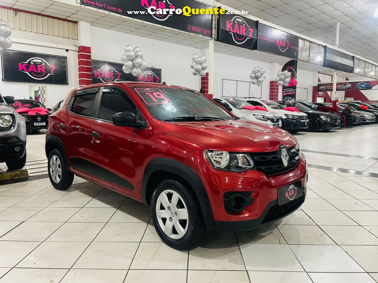 RENAULT   KWID ZEN 1.0 FLEX 12V 5P MEC.   VERMELHO 2019 1.0 FLEX - Loja