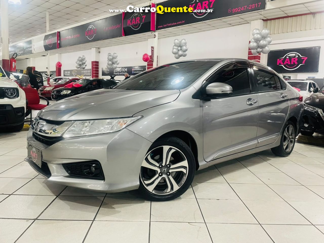 HONDA   CITY SEDAN EX 1.5 FLEX 16V 4P AUT.   CINZA 2015 1.5 FLEX - Loja