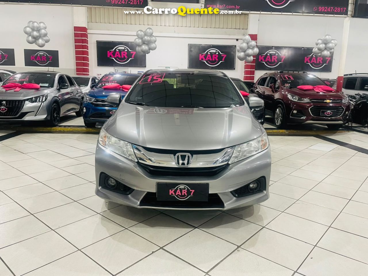 HONDA   CITY SEDAN EX 1.5 FLEX 16V 4P AUT.   CINZA 2015 1.5 FLEX - Loja