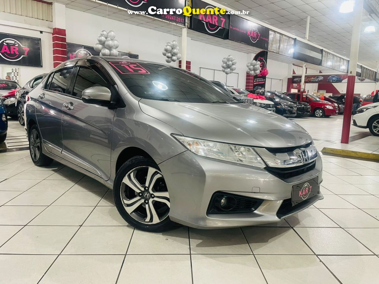 HONDA   CITY SEDAN EX 1.5 FLEX 16V 4P AUT.   CINZA 2015 1.5 FLEX - Loja
