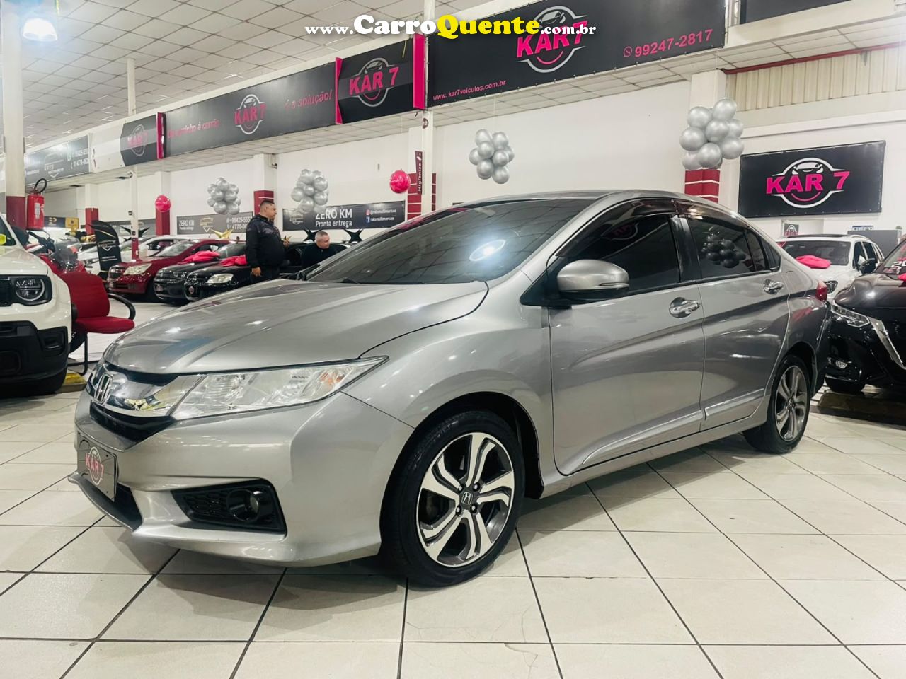 HONDA   CITY SEDAN EX 1.5 FLEX 16V 4P AUT.   CINZA 2015 1.5 FLEX - Loja