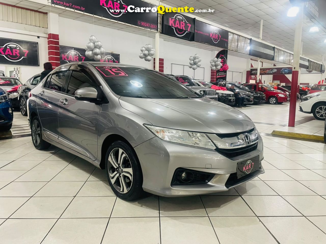HONDA   CITY SEDAN EX 1.5 FLEX 16V 4P AUT.   CINZA 2015 1.5 FLEX - Loja
