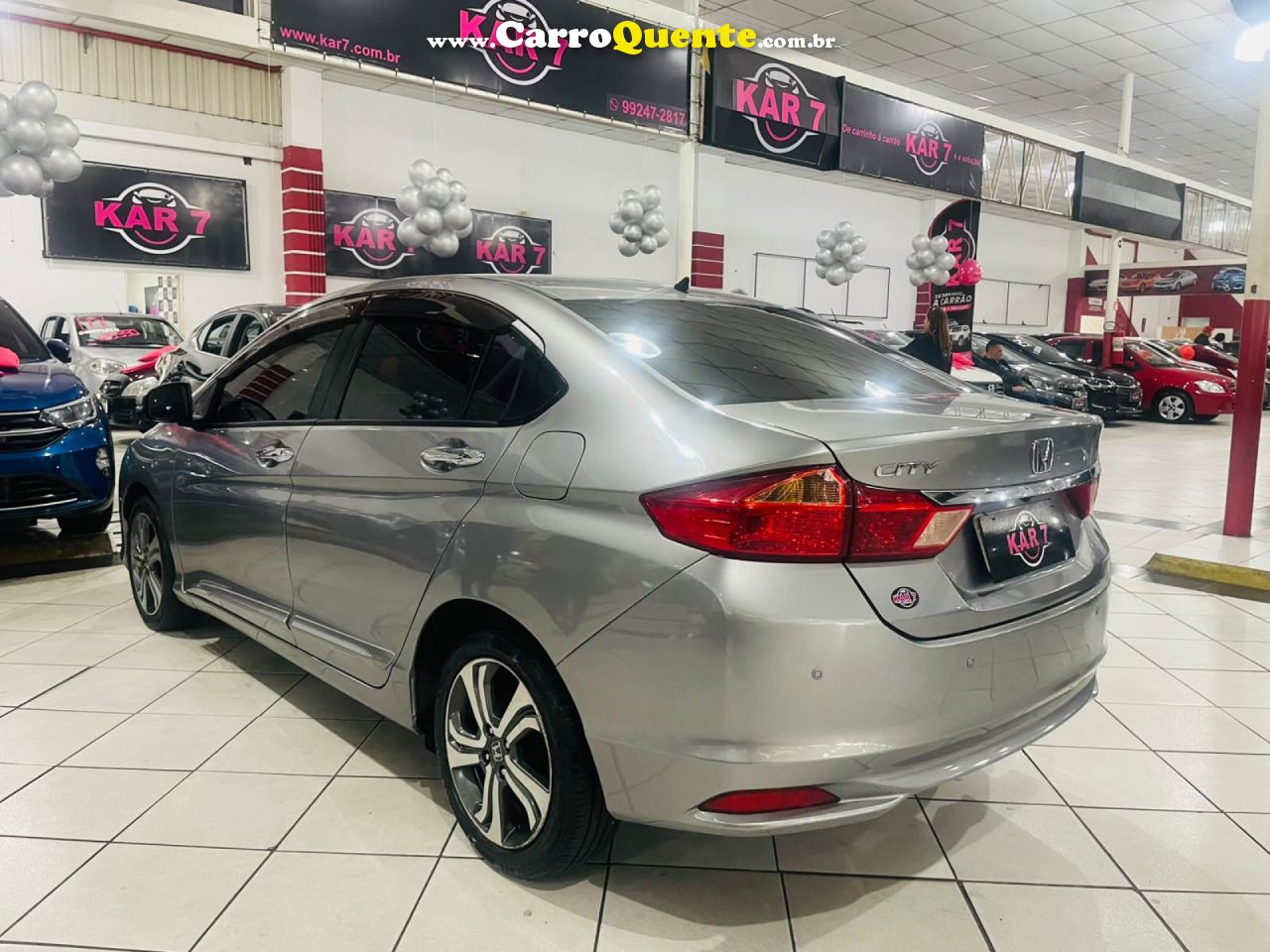 HONDA   CITY SEDAN EX 1.5 FLEX 16V 4P AUT.   CINZA 2015 1.5 FLEX - Loja