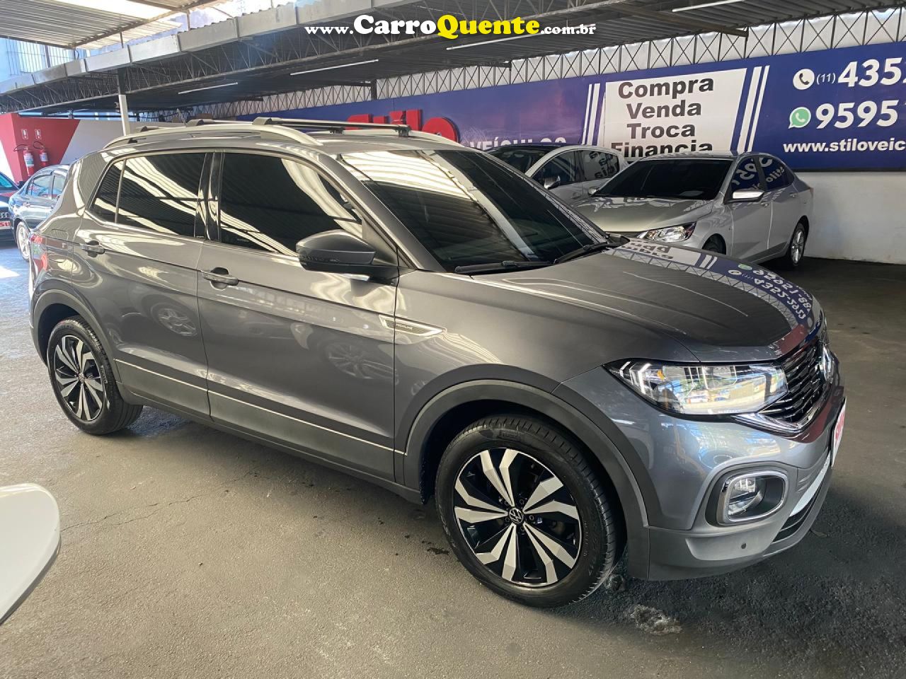 VOLKSWAGEN   T-CROSS HIGHLINE 1.4 TSI FLEX 16V 5P AUT   CINZA 2021 1.4 FLEX - Loja