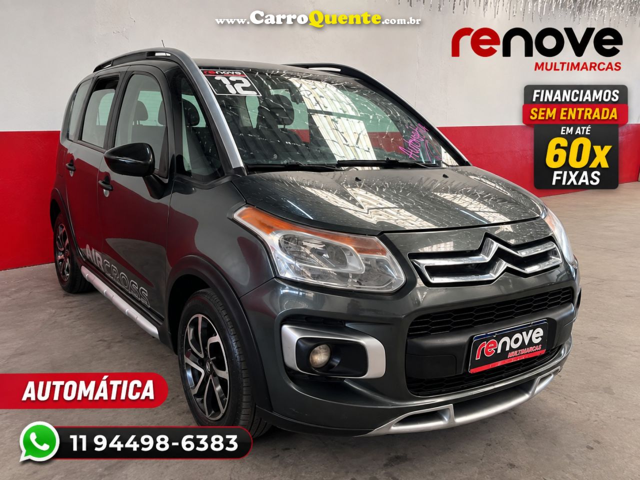 CITROËN   AIRCROSS GLX 1.6 FLEX 16V 5P AUT.   CINZA 2012 1.6 FLEX - Loja
