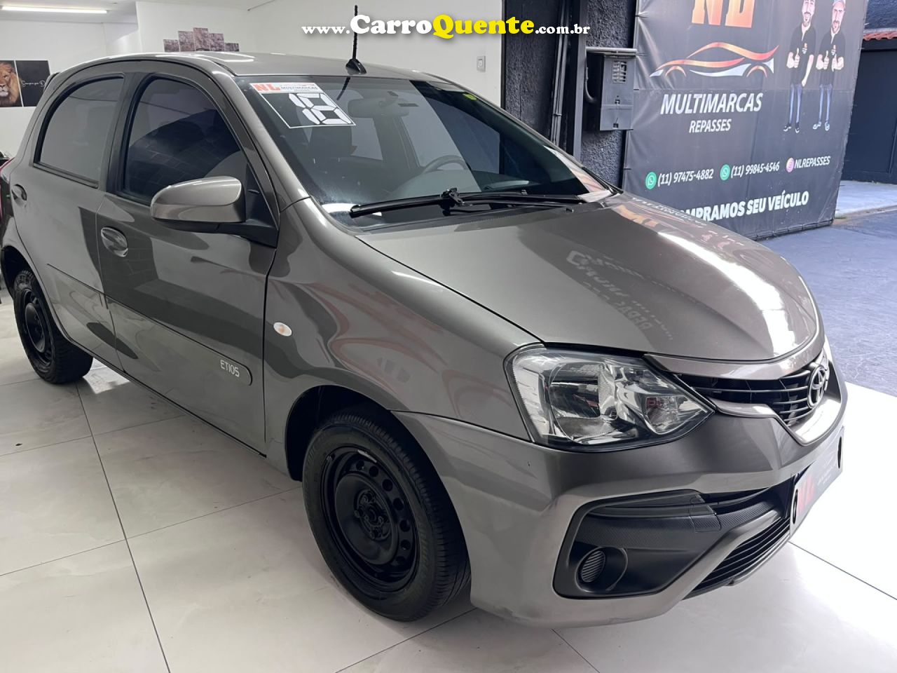 TOYOTA   ETIOS XS 1.5 FLEX 16V 5P AUT.   CINZA 2018 1.5 FLEX - Loja