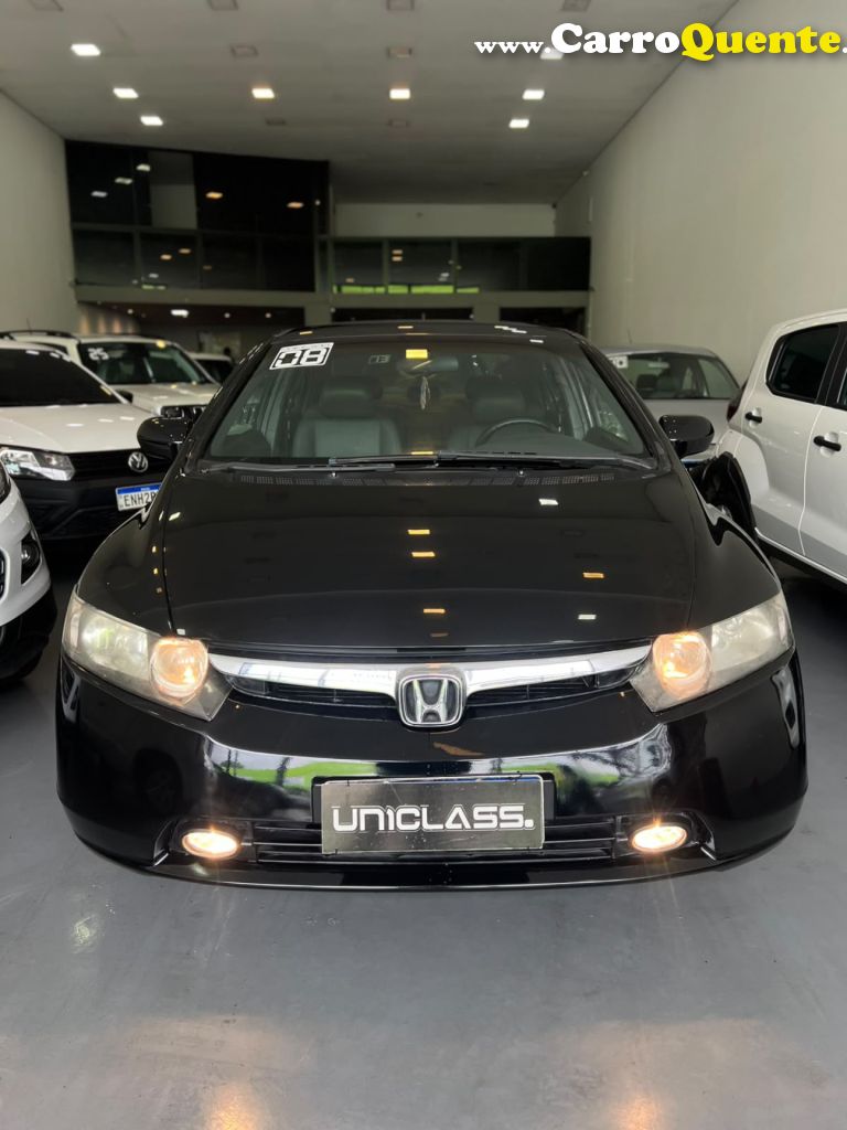 HONDA   CIVIC SEDAN LXS 1.81.8 FLEX 16V AUT. 4P   PRETO 2008 1.8 FLEX - Loja