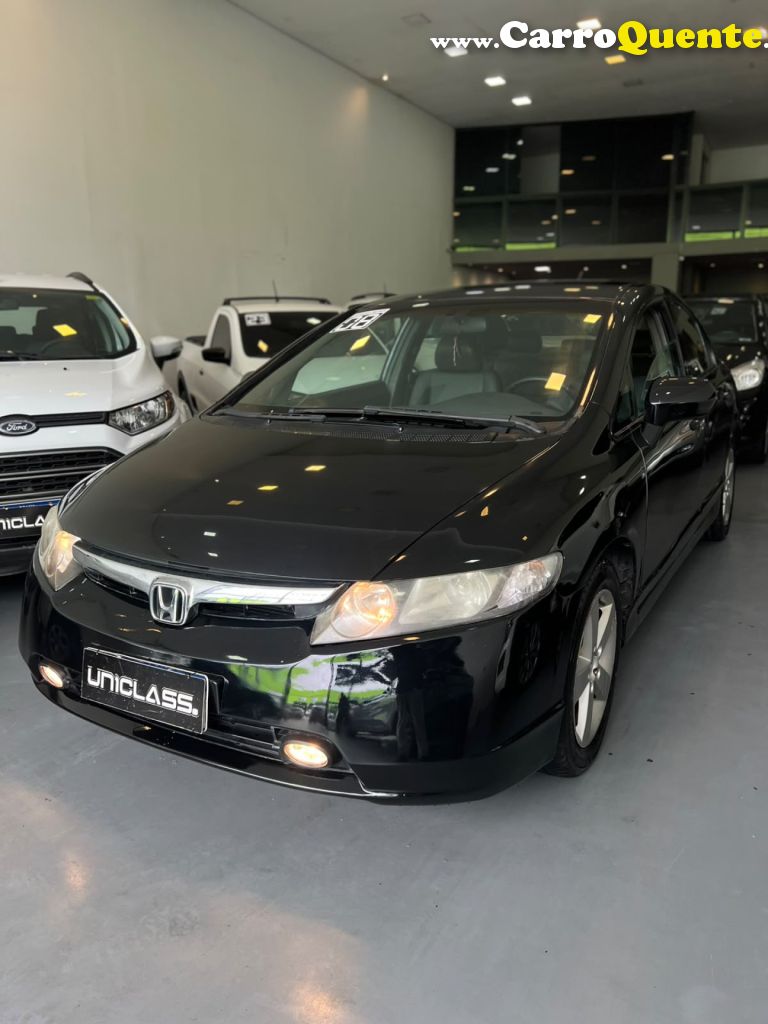 HONDA   CIVIC SEDAN LXS 1.81.8 FLEX 16V AUT. 4P   PRETO 2008 1.8 FLEX - Loja
