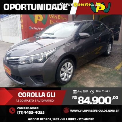 TOYOTA   COROLLA GLI 1.8 FLEX 16V  AUT.   CINZA 2017 1.8 FLEX