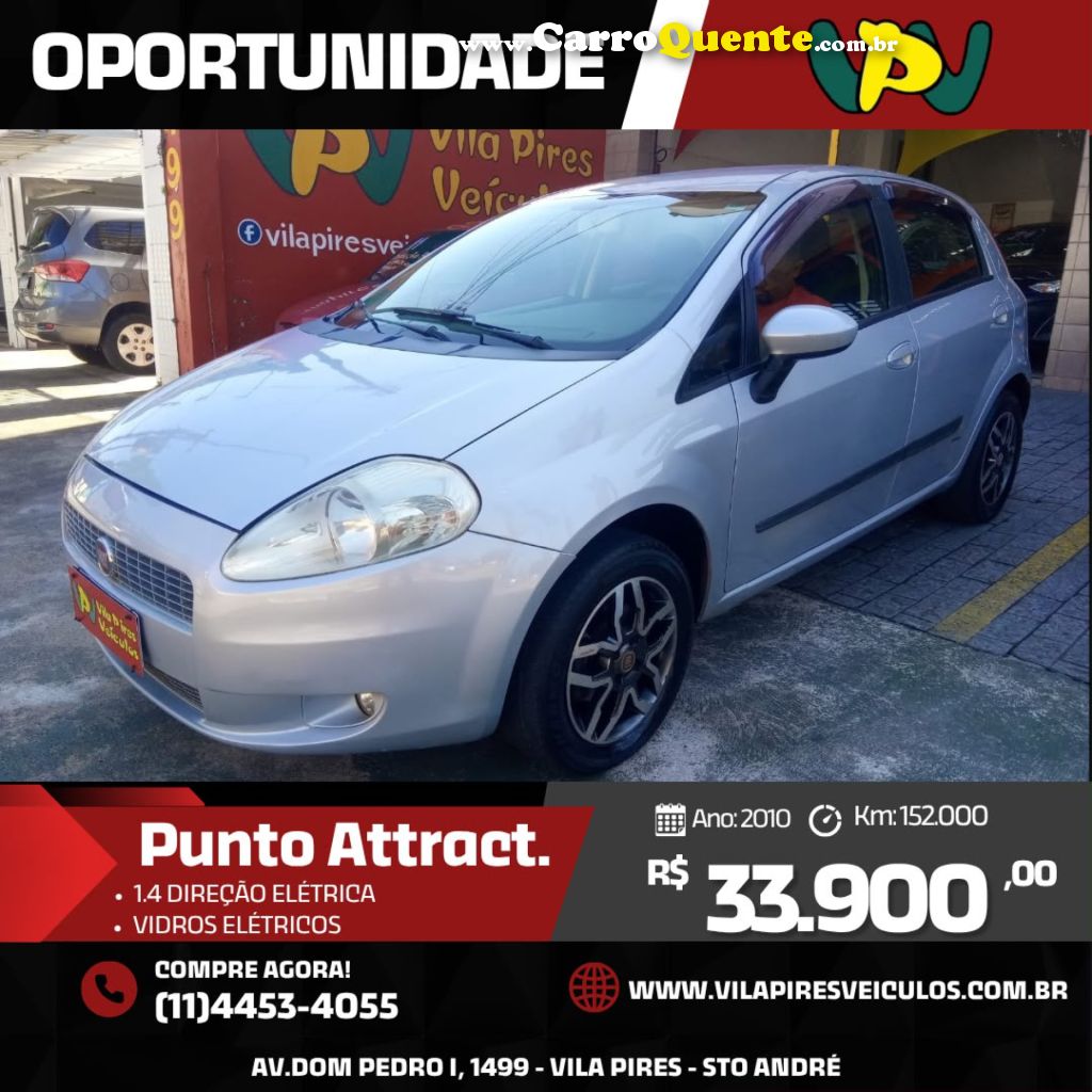 FIAT   PUNTO  ELX 1.4 FIRE FLEX 8V 5P   PRATA 2010 1.4 FLEX - Loja