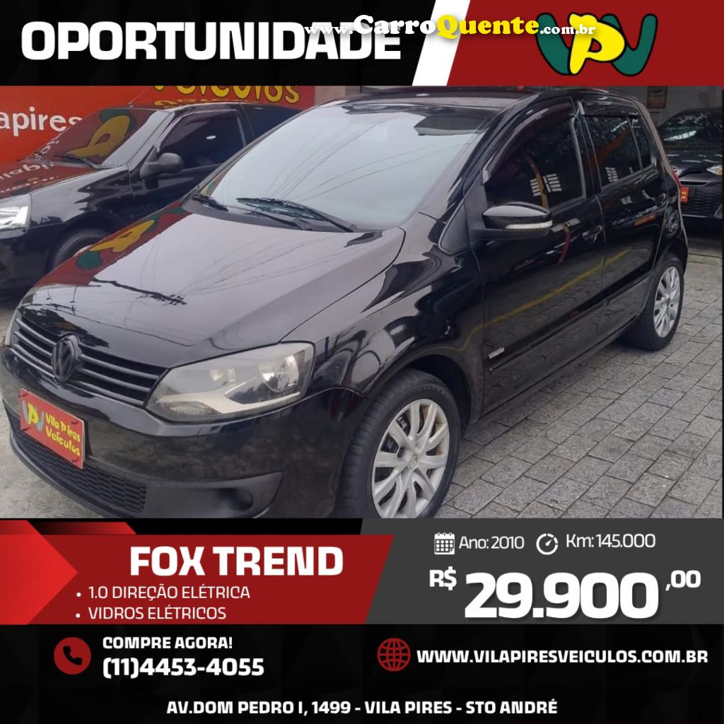 VOLKSWAGEN   FOX PLUS 1.0MI 1.0MI TOTAL FLEX 8V 4P   PRETO 2010 1.0 FLEX - Loja