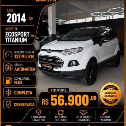 FORD   ECOSPORT TITANIUM 2.0 16V FLEX 5P AUT.   BRANCO 2014 2.0 FLEX