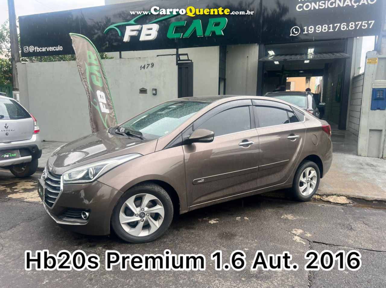 HYUNDAI   HB20S PREMIUM 1.6 FLEX 16V AUT. 4P   CINZA 2016 1.6 FLEX - Loja