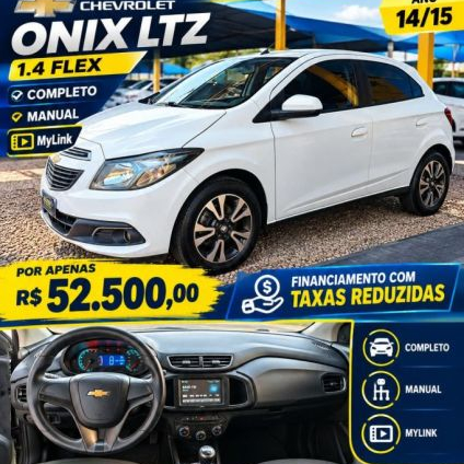 CHEVROLET   ONIX HATCH LTZ 1.4 8V FLEXPOWER 5P MEC.   BRANCO 2014 1.4 FLEX