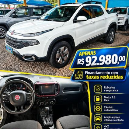FIAT   TORO FREEDOM 1.8 16V FLEX AUT.   BRANCO 2020 1.8 FLEX