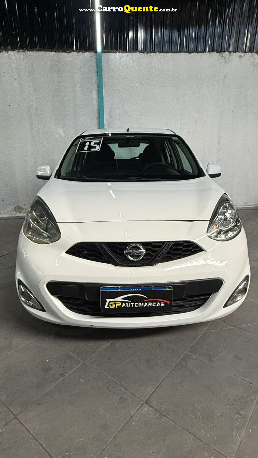 NISSAN   MARCH SL 1.6 16V FLEX FUEL 5P   BRANCO 2015 1.6 FLEX - Loja