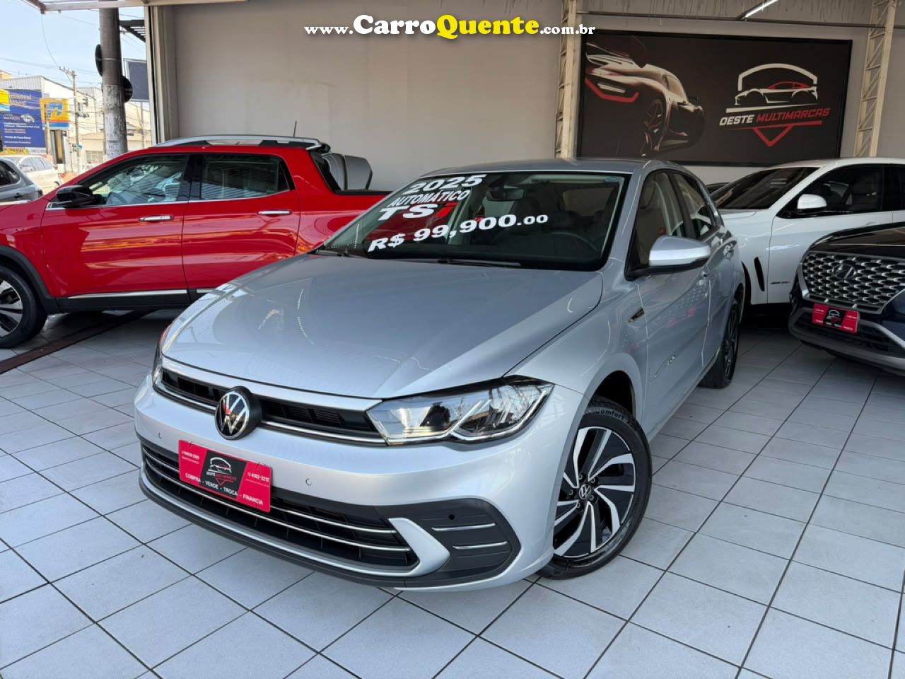 VOLKSWAGEN   POLO HIGHLINE 200 TSI 1.0 FLEX 12V AUT.   PRATA 2025 1.0 FLEX - Loja