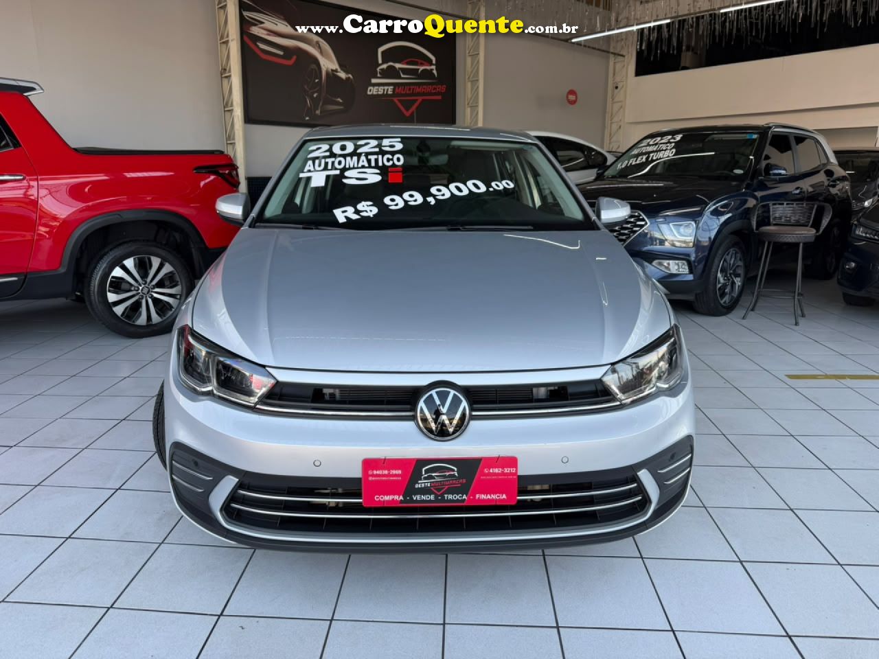 VOLKSWAGEN   POLO HIGHLINE 200 TSI 1.0 FLEX 12V AUT.   PRATA 2025 1.0 FLEX - Loja