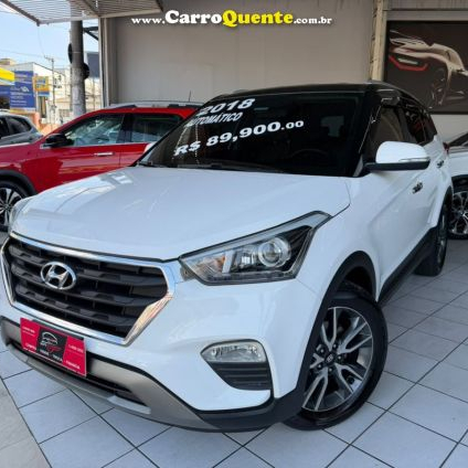 HYUNDAI   CRETA PRESTIGE 2.0 16V FLEX AUT.   BRANCO 2018 2.0 FLEX