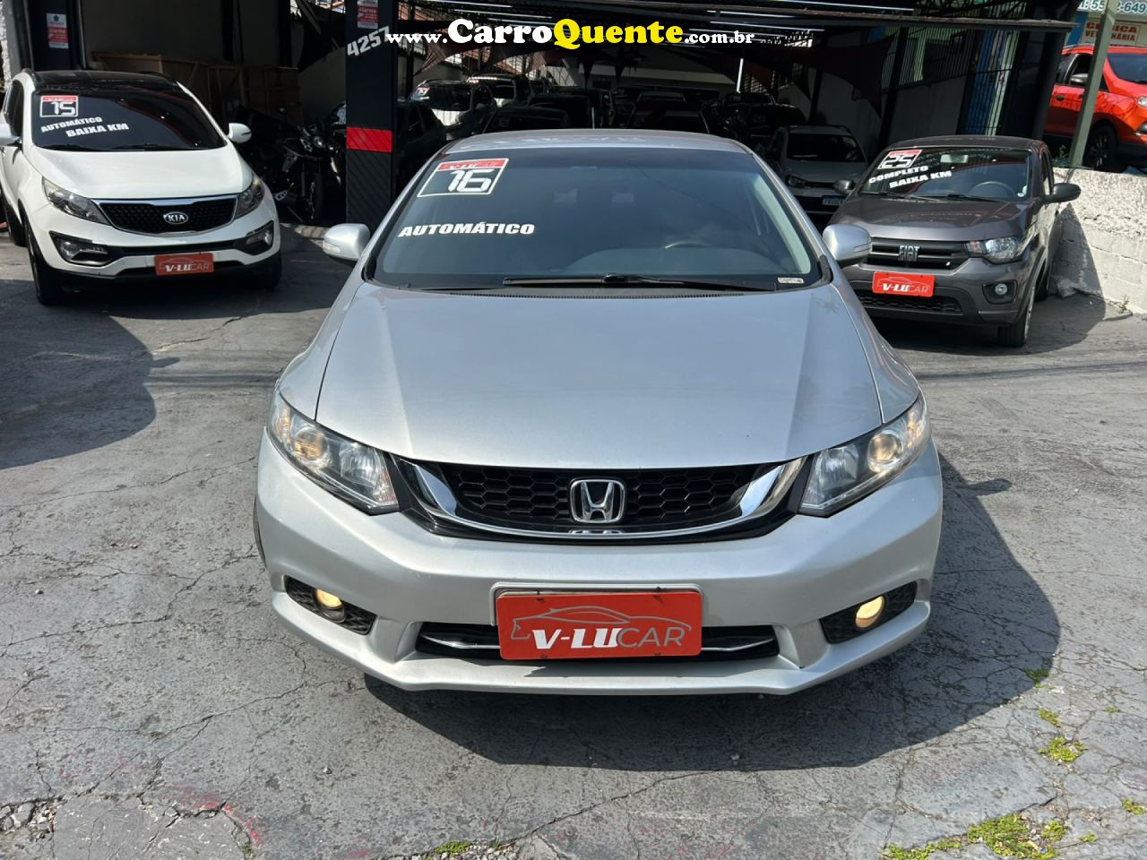 HONDA   CIVIC SEDAN LXR 2.0 FLEXONE 16V AUT. 4P   PRATA 2016 2.0 FLEX - Loja