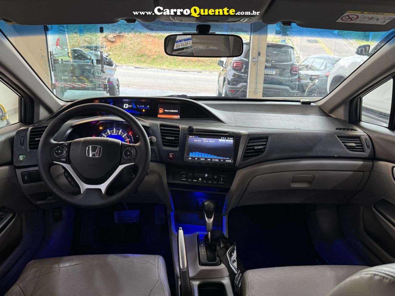 HONDA   CIVIC SEDAN LXR 2.0 FLEXONE 16V AUT. 4P   CINZA 2015 2.0 GASOLINA - Loja