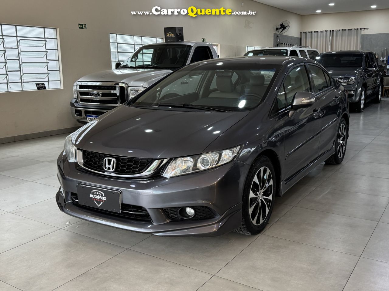 HONDA   CIVIC SEDAN LXR 2.0 FLEXONE 16V AUT. 4P   CINZA 2015 2.0 GASOLINA - Loja