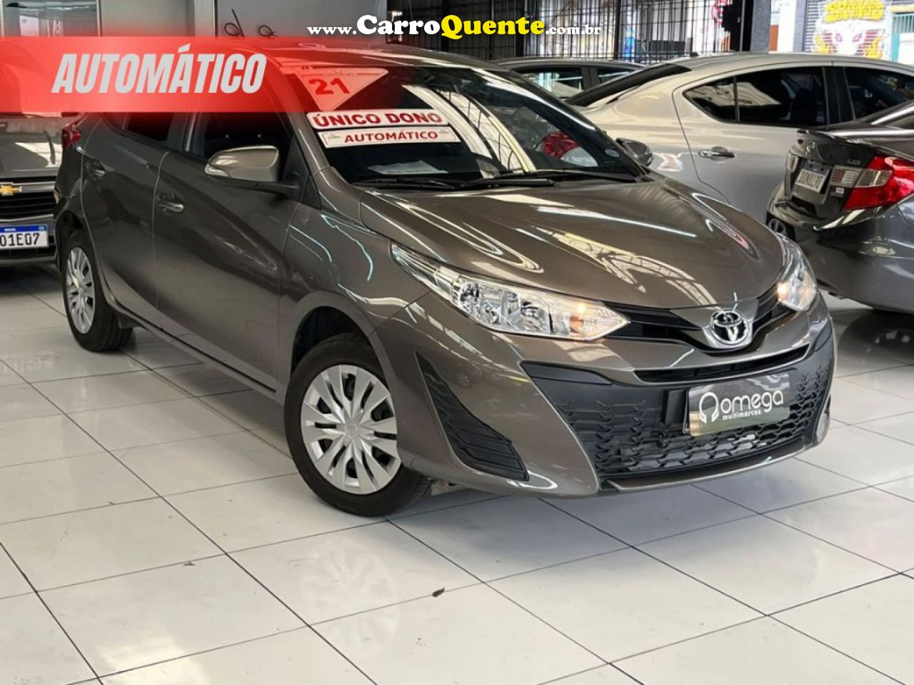 TOYOTA   YARIS XL LIVE 1.3 FLEX 16V 5P AUT.   CINZA 2021 1.3 FLEX - Loja