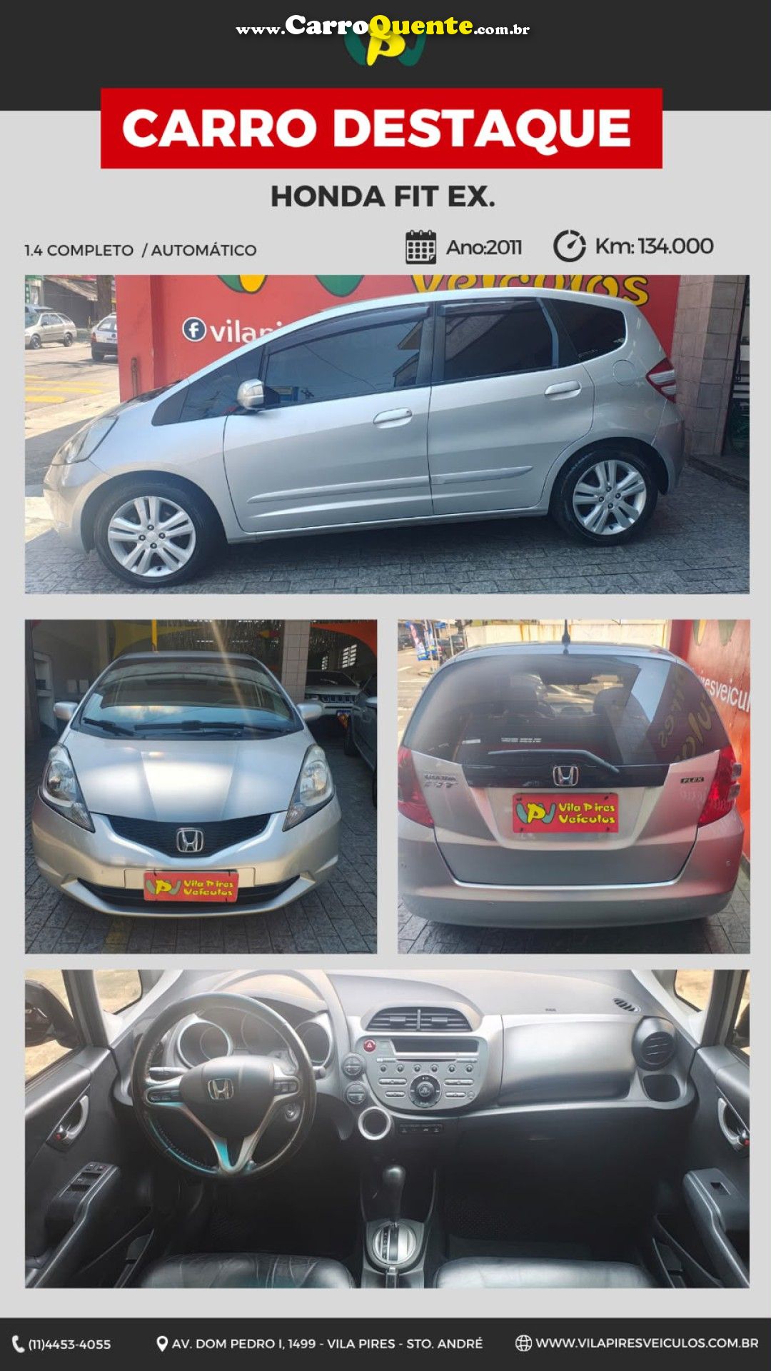 HONDA   FIT EX S 1.5 EX 1.5 FLEX 16V 5P MEC.   PRATA 2011 1.5 FLEX - Loja