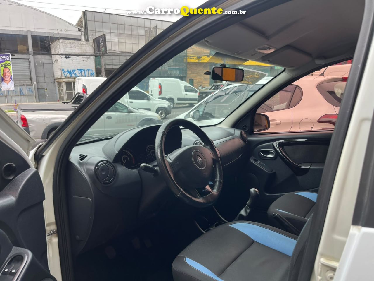 RENAULT   SANDERO TECHRUN HI-FLEX 1.0 16V 5P   BRANCO 2014 1.0 GASOLINA - Loja