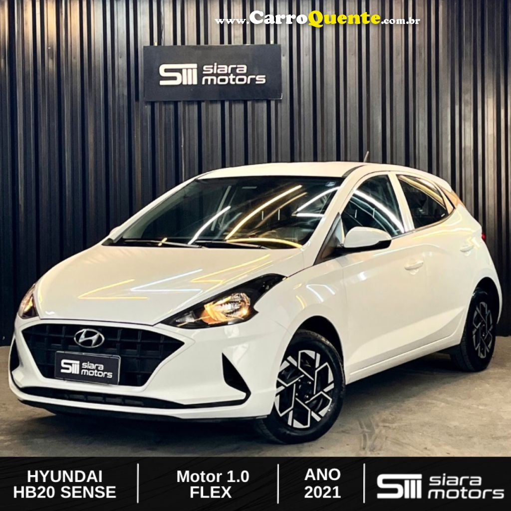 HYUNDAI   HB20 SENSE 1.0 FLEX 12V MEC.   BRANCO 2021 1.0 FLEX - Loja