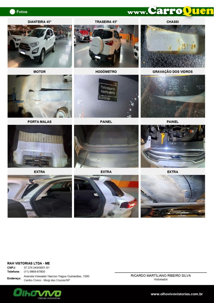 FORD   ECOSPORT SE 1.5 12V FLEX 5P MEC.   BRANCO 2019 1.5 FLEX - Loja