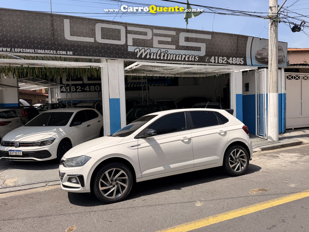 VOLKSWAGEN   POLO HIGHLINE 200 TSI 1.0 FLEX 12V AUT.   BRANCO 2019 1.0 FLEX - Loja