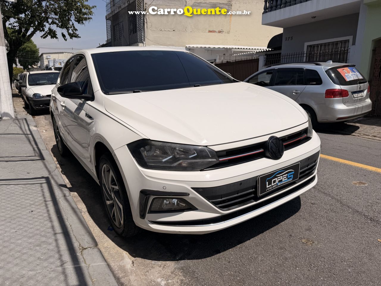 VOLKSWAGEN   POLO HIGHLINE 200 TSI 1.0 FLEX 12V AUT.   BRANCO 2019 1.0 FLEX - Loja