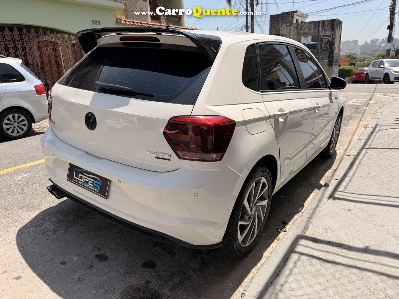 VOLKSWAGEN   POLO HIGHLINE 200 TSI 1.0 FLEX 12V AUT.   BRANCO 2019 1.0 FLEX - Loja