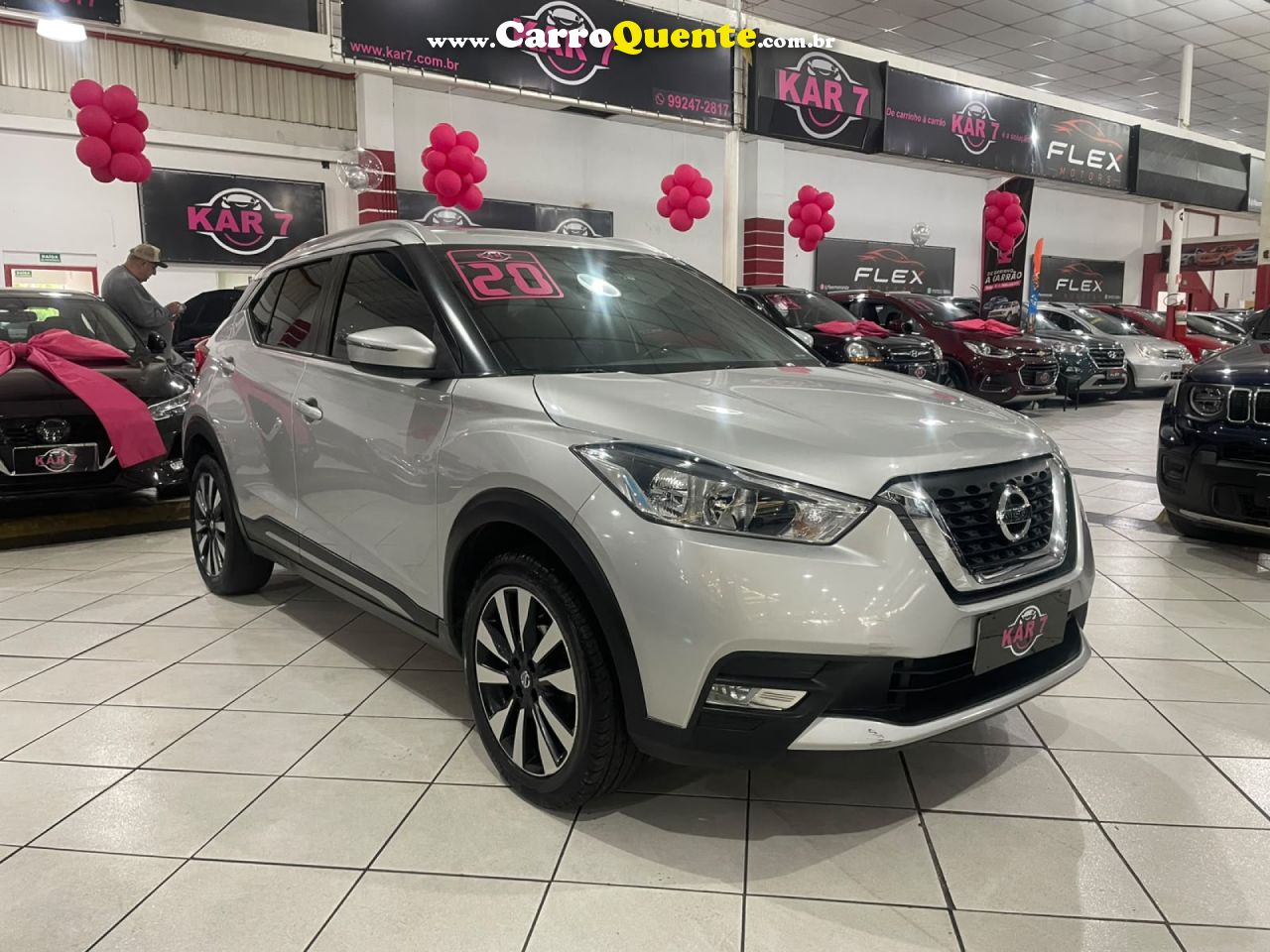 NISSAN   KICKS SV 1.6 16V FLEXSTAR 5P AUT.   PRATA 2020 1.6 GASOLINA - Loja