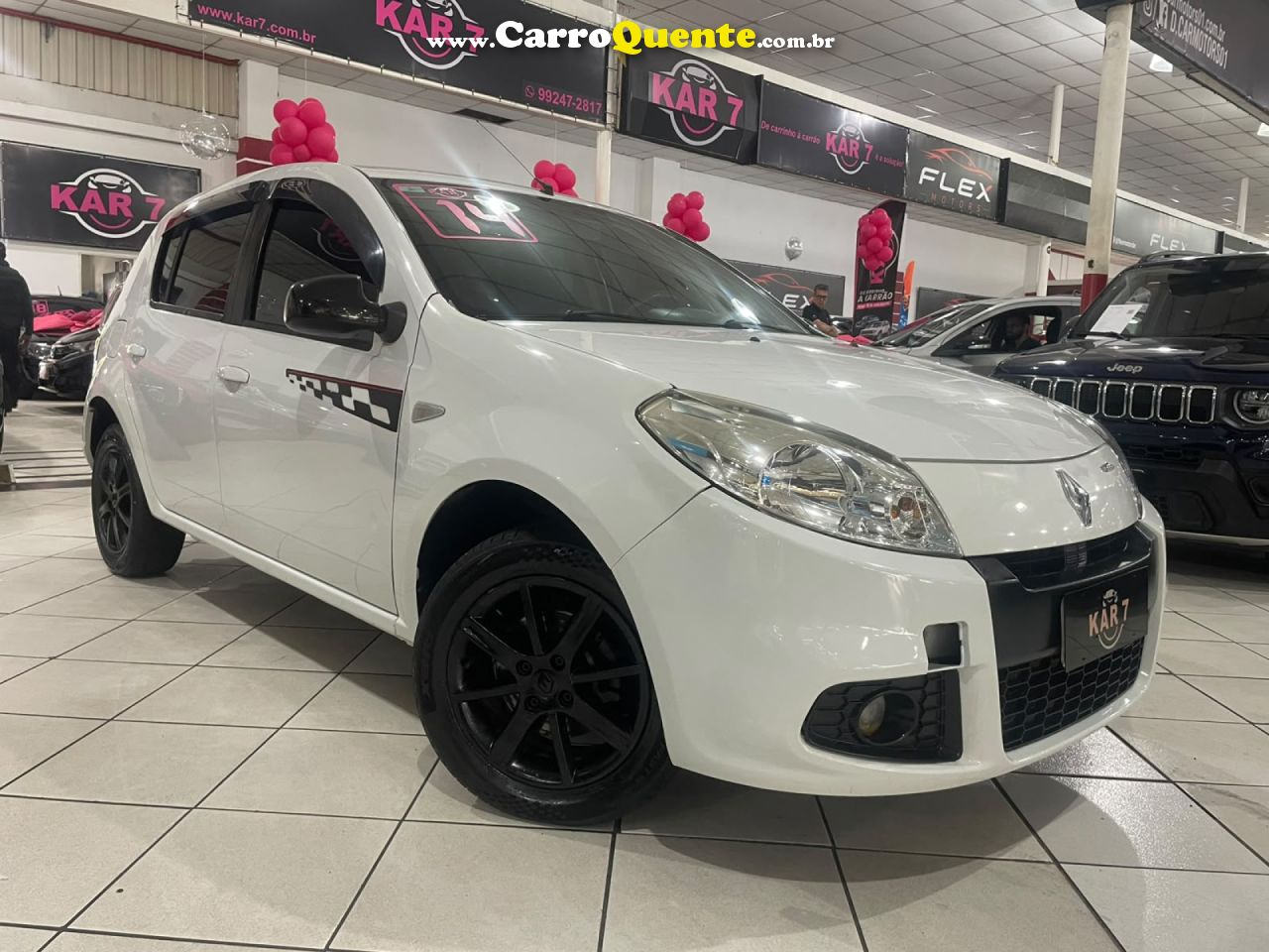 RENAULT   SANDERO GT LINE HI-FLEX 1.6 8V 5P   BRANCO 2014 1.6 GASOLINA - Loja