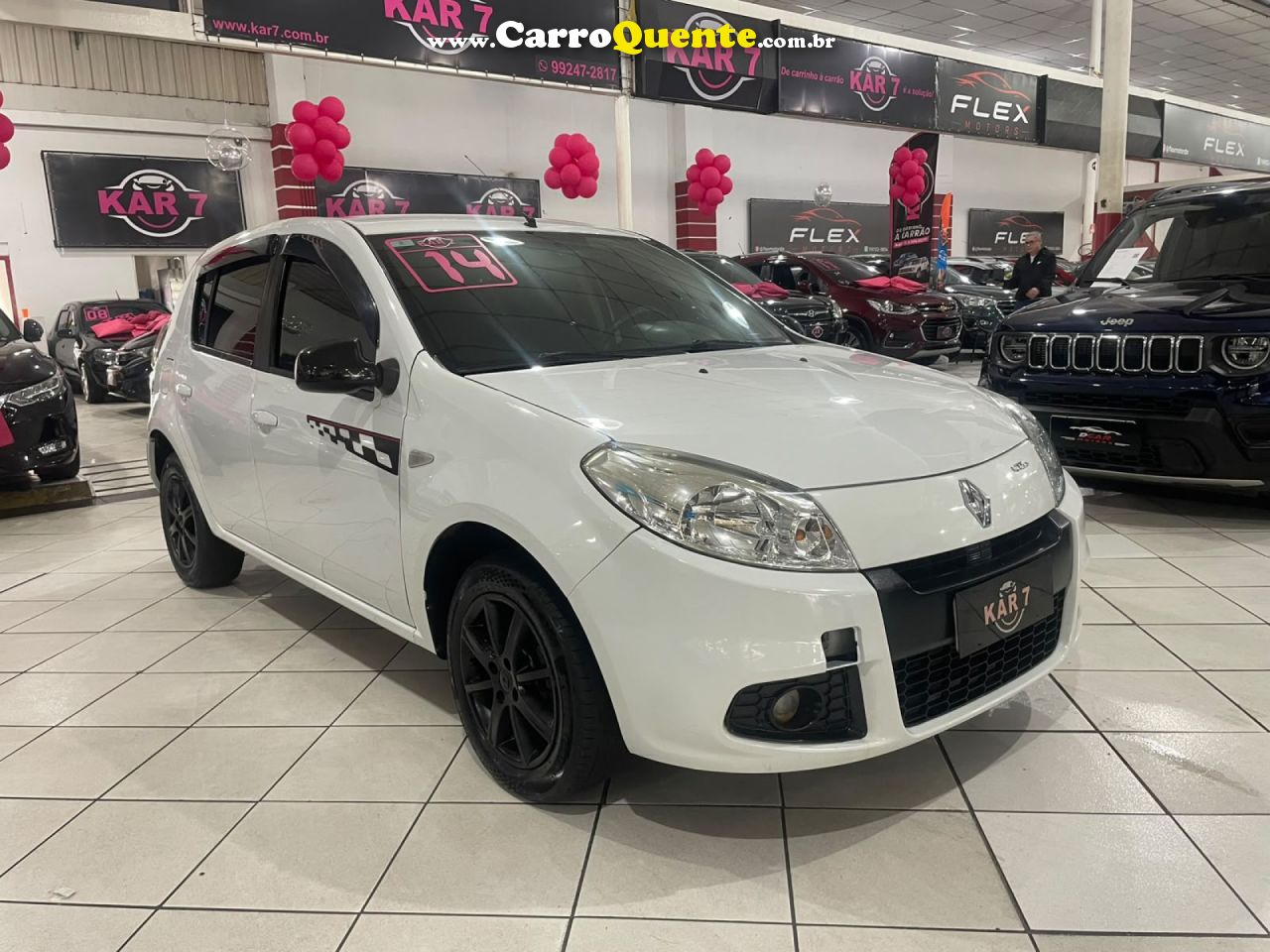 RENAULT   SANDERO GT LINE HI-FLEX 1.6 8V 5P   BRANCO 2014 1.6 GASOLINA - Loja