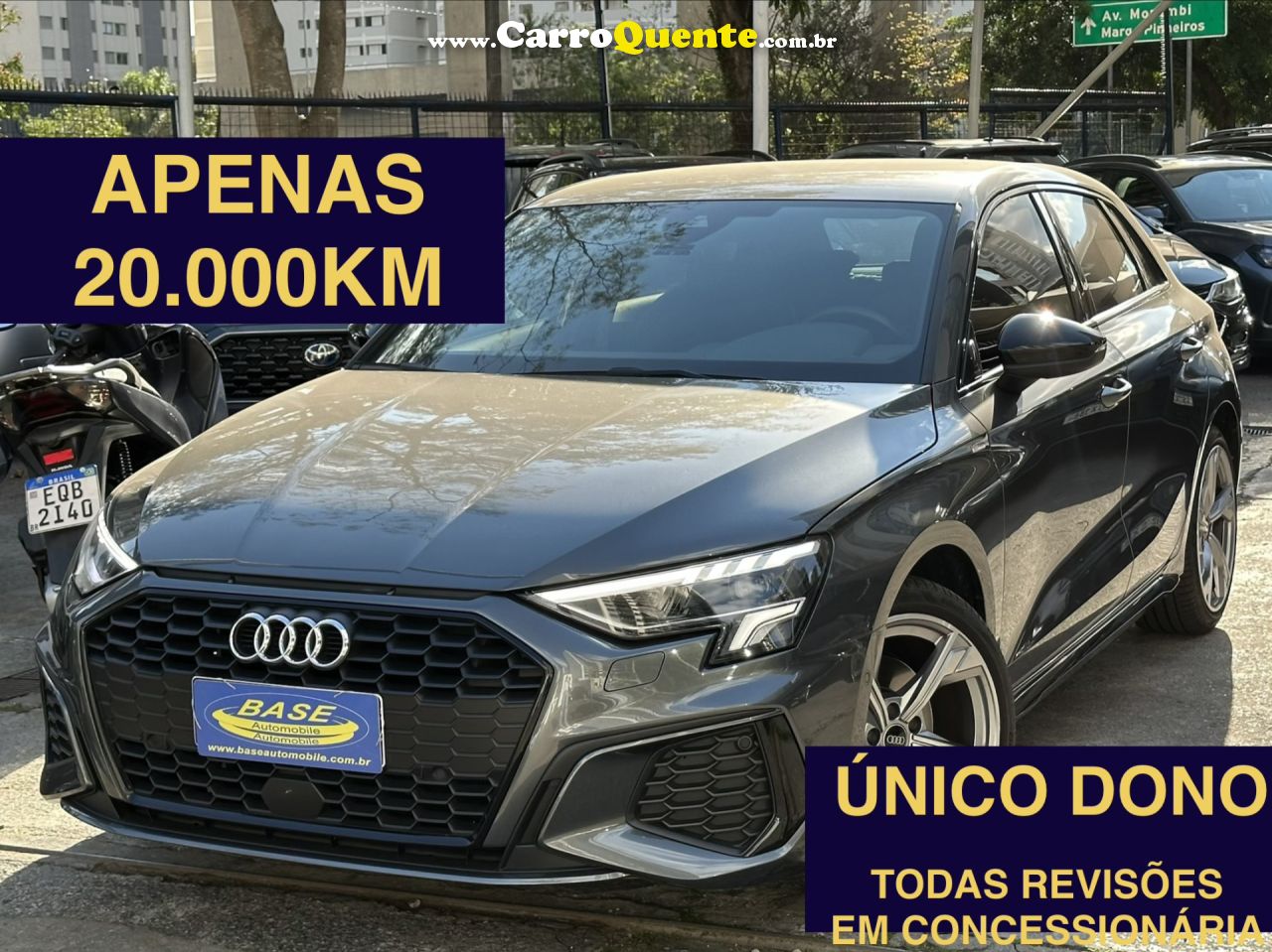 AUDI   A3 SPORTBACK S-LINE 2.0 TFSI S-TRONIC   CINZA 2022 2.0 GASOLINA - Loja