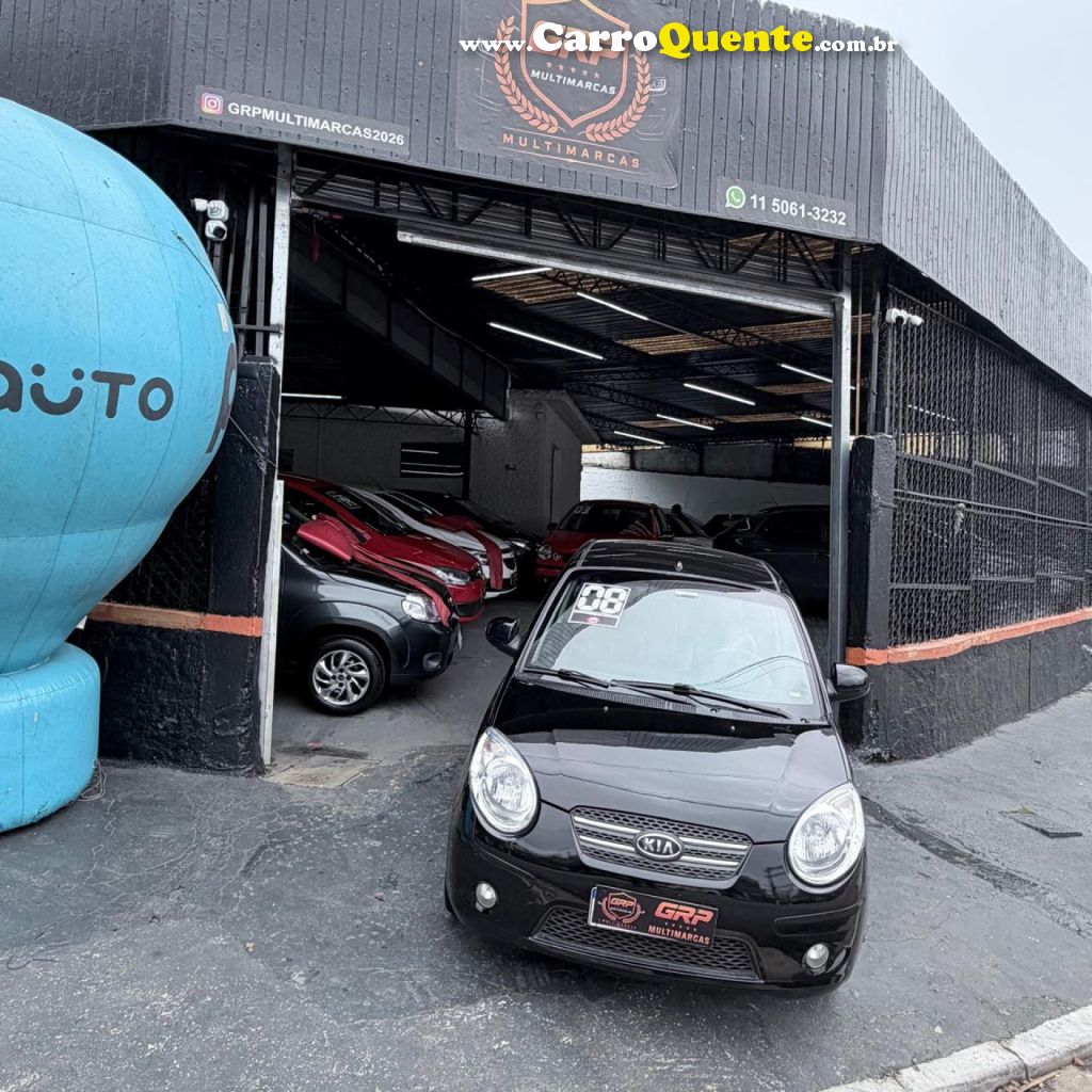 KIA   PICANTO EX 1.11.0 1.0 FLEX AUT.   PRETO 2008 1.0 FLEX - Loja