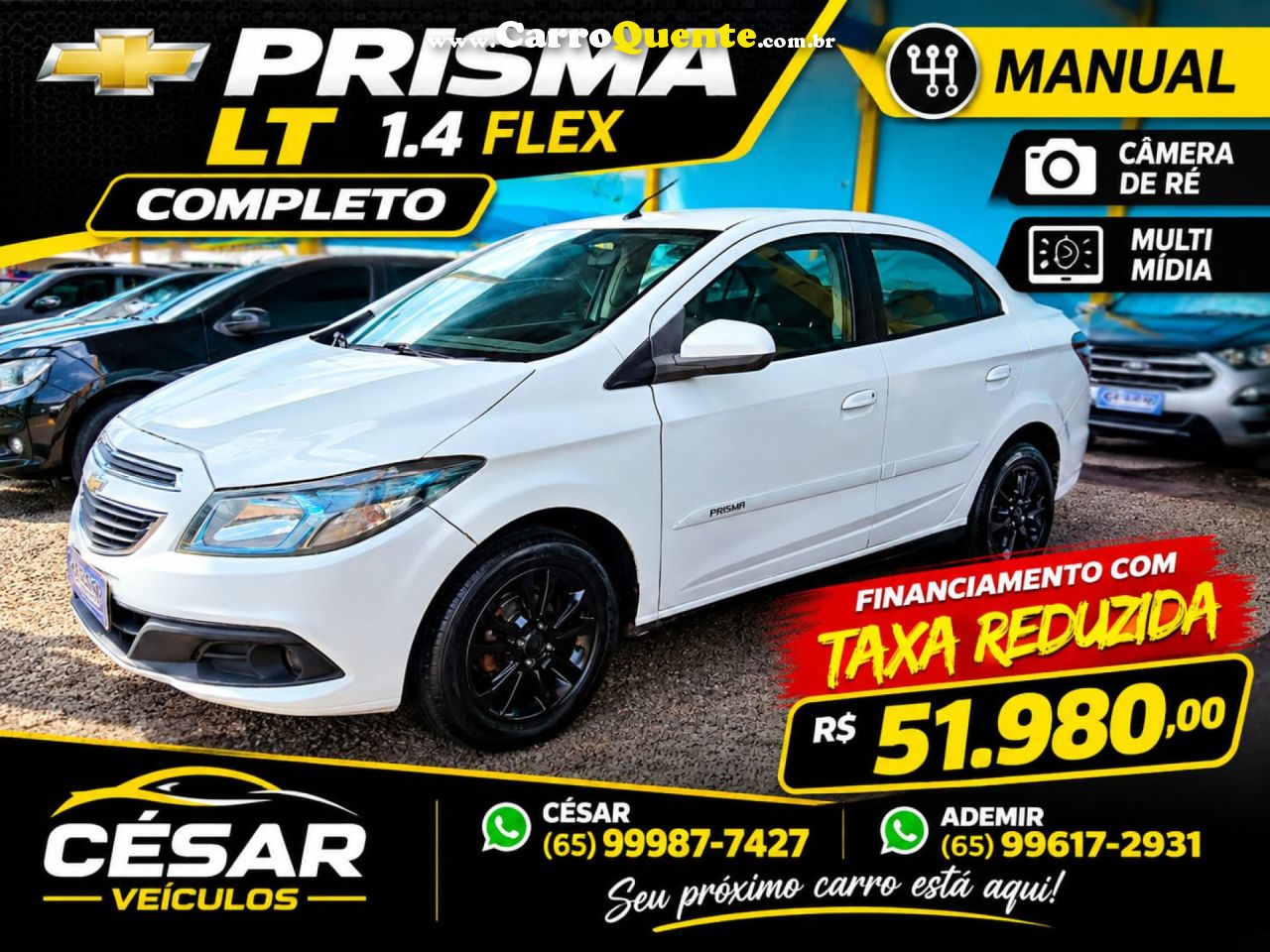 CHEVROLET   PRISMA SED. LT 1.4 8V FLEXPOWER 4P   BRANCO 2014 1.4 FLEX - Loja