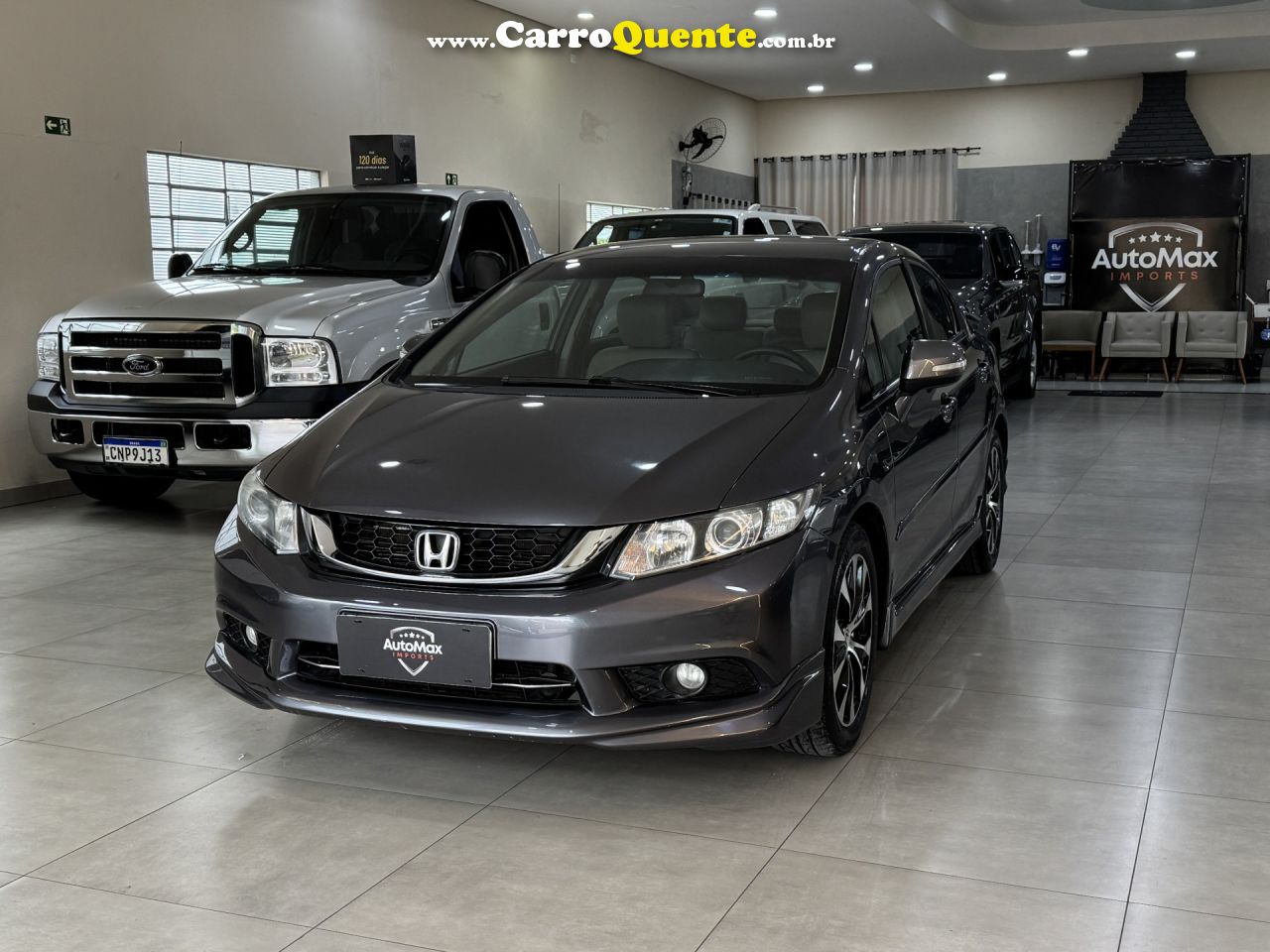 HONDA   CIVIC SEDAN LXR 2.0 FLEXONE 16V AUT. 4P   CINZA 2016 2.0 GASOLINA - Loja