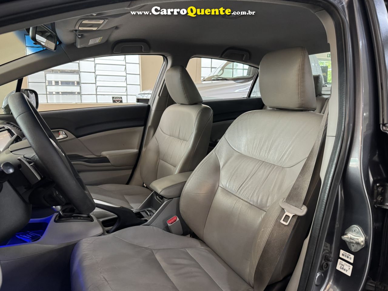 HONDA   CIVIC SEDAN LXR 2.0 FLEXONE 16V AUT. 4P   CINZA 2016 2.0 GASOLINA - Loja