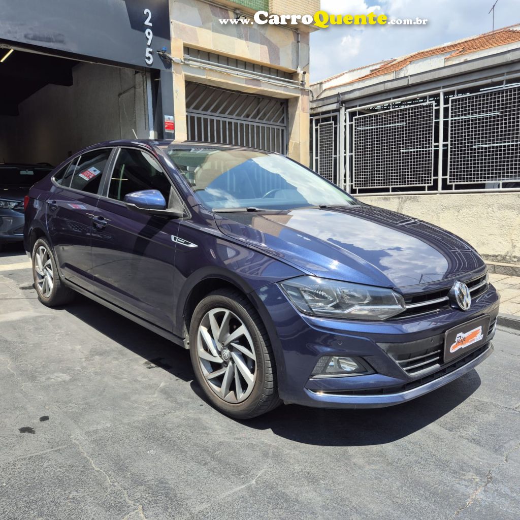 VOLKSWAGEN   VIRTUS HIGHLINE 200 TSI 1.0 FLEX 12V AUT   AZUL 2019 1.0 FLEX - Loja