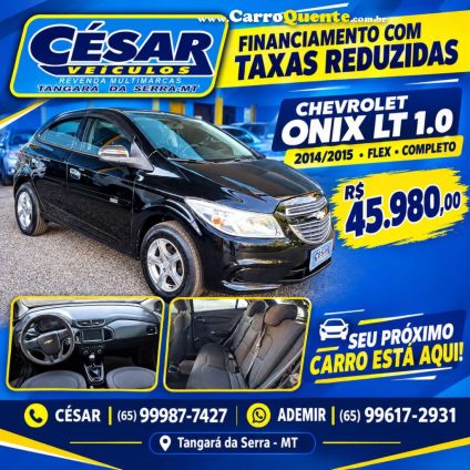 CHEVROLET   ONIX HATCH LT 1.0 8V FLEXPOWER 5P MEC.   PRETO 2015 1.0 FLEX